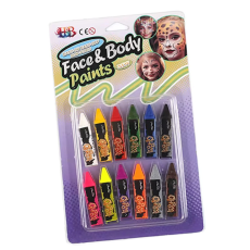 Face Crayons / Face Paint - 12 Piece Assorted 